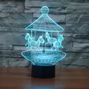 USB Carousel Creative 3D LED Decorative Night Light with Touch Button