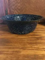 Blue Speckle Small Wash Basin - Enamelware - Reproduction - 64065