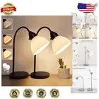 Compact E26 LED Desk Lamps - 3 Brightness Modes & Flexible Design, Set of 2