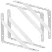 4 Pack Heavy Duty Shelf Brackets 9.8 x 6.3 inch Floating Shelves White Triang...