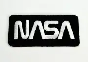 Embroidered Patch - NASA - NEW - Iron-on/Sew-on - Black/Silver