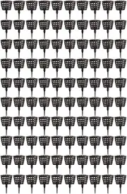 Plastic Fertilizer Mesh Basket with Lid, 100PCS, Easy to Use, Long Service Life for Succulent Orchid Bonsai (Large Size with Lid)