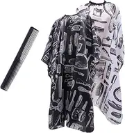 Baluue 1 Set 3 Pcs Hairdressing Cape Static Hair Cutting Gown Tuck Comb for Salon Home Use Durable Comfortable Barber Cape for Haircuts Perming