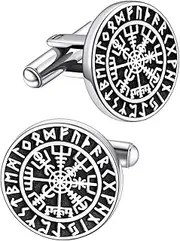 [FaithHeart] Mens Cufflinks, Norse Viking Tuxedo Shirt Cuff Links, Stainless Steel Cuff Links and Shirt Studs, Gift Box