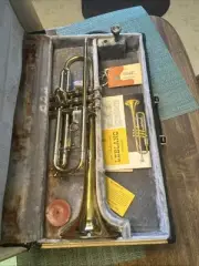 Original 1957 Leblanc Gold Trumpet Pristine, 6554 Top Pro Model, Original Case