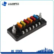 6 Way Blade Fuse Box Block Holder Sticker Labels Kit For Auto Marine Waterproof
