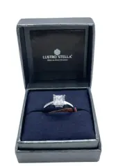 LUSTRO STELLA Premium Cubic Zirconia Ring in Sterling Silver, Size 10.25