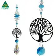 Tree of Life Crystal Suncatcher rainbow, made in AU. hanging pendant suncatchers