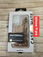Case-Mate Clear Waterfall Gold Twinkle Case for iPhone 11 Pro (5.8") Phone Case