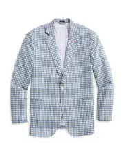 Vineyard Vines White Bay Gingham Wool Stretch Blazer