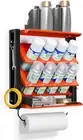Spray Can Holder Rack with Paper Towel Holder, Steel Wall Mounted Spray Paint