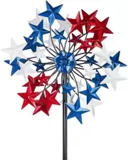 Outdoor Wind Spinner - Patriotic Metal Garden Spinners- Wind Sculptures July 4Th
