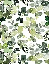 Idomural Peel and Stick Wallpaper Boho Removable Wallpaper Leaf Floral Boho Wallpaper for Bedroom Green Leaf Stick On Wallpaper for Accent Wall Decor Home Decor 17.7in x 118in
