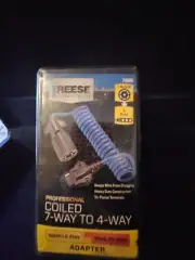 Reese Towpower 74686 Coiled 7-Way Blade to 4-Flat Adapter
