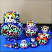 Stacking Nested Set 10 Pieces Durable Nesting Dolls Toddlers Educational Nesting Dolls for Home Decoration Kids Toy Birthday Handmade Nesting Dolls