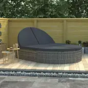 Double Sun Lounger With Cushion Deluxe Rattan Sunbed Chaise Lounge Patio Daybed