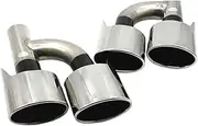 Compatible For Mercedes Benz C W204 W207 W212 W221 Car Rear Exhaust Muffler Tips Air Outlet Vent Silencer Silver Quad Oval Tips Tailtip