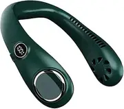 Neck Fan, Portable Bladeless Personal Fans Rechargeable, Small Hands Free Hanging Cooling USB Fan, 3 speeds wind, Free Adjustment Width, Wearable for Weeding Camping Sports Travel Outdoor (green)