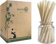 100% Biodegradable Bamboo Fiber Straws, Size 9 * 0.5 Inch Sharp End Natural Sustainable Bamboo Drinking Straws, Disposable Straws Good Alternative to Plastic