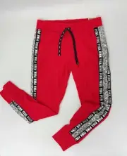 Victoria’s Secret Pink Bling Silver Sequin Skinny Jogger Sweat Pants sz Small