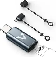 Lightning to USB C Adapter with Anti-Lost Holder 2Pack, Compatible with iPhone 16/15/Pro/Pro Max/Plus, iPad Air,Samsung, Fast Charging & Data Transfer,Type C Charger Connector Cable, Not for Audio/OTG