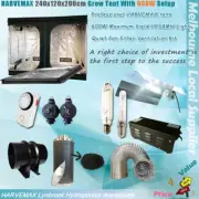 Hydroponics Grow Tent Setup 240x120x200 600W HPS MH Grow Lights 6" Vent Fan Kit