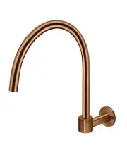 Meir Kitchen Laundry Gooseneck Tap Rnd High Rise Swivel Wall Spout Bronze MS07-P