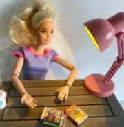 LED 1:6 READING LAMP Flexible Desk Bed Read Light Study Table Dollhouse Barbie
