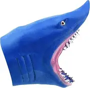 Shark Puppet Realistic & Scary Animal Hand Puppets with Sharp Teeth for Kids Adults Soft Rubber Animal Hand Puppets for Home, Kindergarten, Storytelling, Prank, Blue