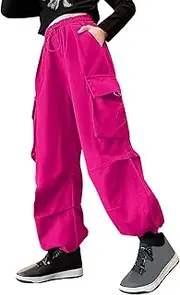 [Generic] Girl's Work Pants Tying Leisure Style Cargo Trendy Breathable Soft Fit Elasticity Comfy Fashion Toddler Trousers