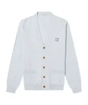 Maison Kitsuné Fox Head Patch Knitted Cardigan XL,L,M,XXL White
