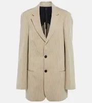 [Petar Petrov] Petar Petrov Isaac striped cotton-blend blazer AU 12 beige