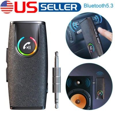 Car Bluetooth 5.3 Audio Music Wireless Receiver AUX 3.5mm Jack Handsfree Adapter