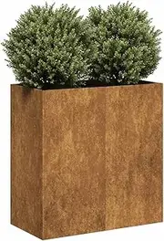 Rusty Weathering Steel Planter Box 80x40x80 cm Open Bottom Durable Garden