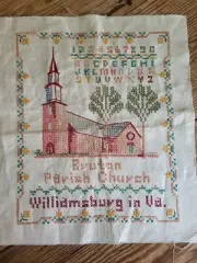 Vintg Jacobean needlework sampler crosstitch primitive Linen Grannycore