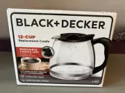 Black + Decker GC3000B Replacement Coffee Carafe 12 Cup w/ 2 Lids New In Box