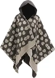 [BAILEYU] Women's Travel Shawl Wrap Hooded Cloak Blanket Poncho Cape Plus Size Cardigan Outwear Long Winter Sweater Coat