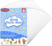 Hewolly 24 Pieces Shrink Plastic Sheets,Shrinky Dinks Paper Shrink Film Sheets F