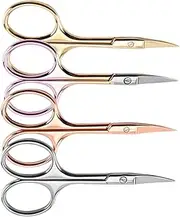 HONITANO 4PCS Colorful Stainless Steel Trimming Scissors for Men Precision Beard Shears for Home DIY Barber Shop Use Durable Resistant Design Random Colors Random Color