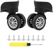 BQLZR 2 Pieces Black Luggage Swivel Wheel Casters 4.02" Mute Left & Right with Screws