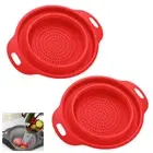 2 X 11.8" Silicone Collapsible Bowl Strainer Colander Kitchen Foldable Drainer
