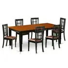7 PC Dining set-Dining Table with 6 Wood Dining Chairs