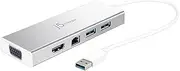 j5create USB 3.0 Mini Dock, USB-A Hub with HDMI, VGA, RJ45 Gigabit Ethernet, 2 USB 3.1 Type-A - High Speed Data Transfer Adapter for Mac, Windows, Desktop PC - Supports Up to 2K Resolution (JUD380)