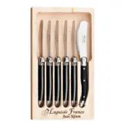 Jean Neron Laguiole 6 piece Butter Pate Knife Set - Black
