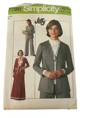 Simplicity Sewing Pattern 7786 Jiffy Skirt Pants Jacket Misses Size 14 UNCUT