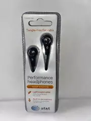 AT&T PEBM01- GRY Stereo In-Ear Earbuds with Microphone and Tangle-Free Cable NEW