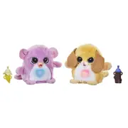 FurReal Fuzzalots Puppy and Monkey Color Change Interactive Feeding Toy, Ligh...