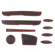 Car Water Cup Gate Slot Mats Plastic Red Anti-Slip Interior Door Pad For Toyota Vios 2014-2016