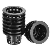 Garden Slotted Mesh Cups Hydroponic Net Pots Plastic 2.35 Inch, Black 10pcs