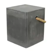 Litton Lane Accent Table 14.55"x14"x17.7" Black Magnesium Oxide w/Rope Handle